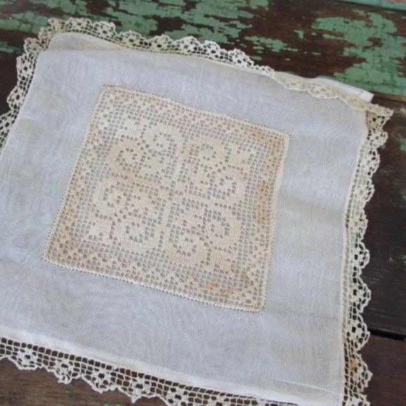 Accessories - ANTIQUE Victorian Wedding Sachet Handkerchief